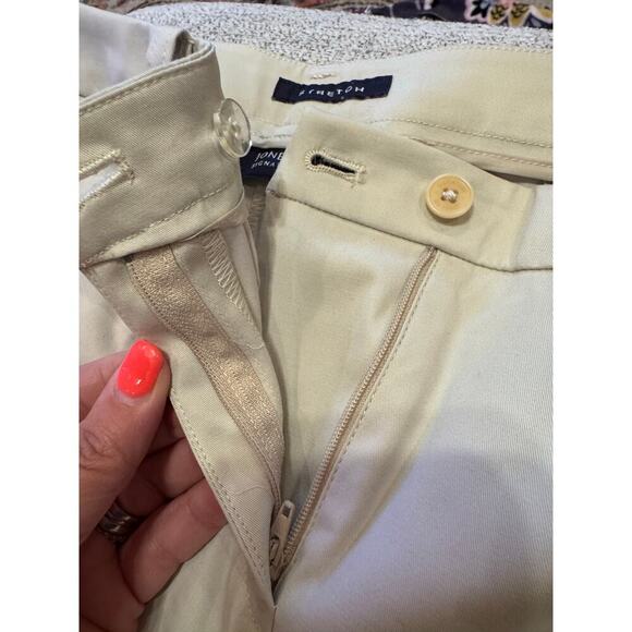 Jones New York Signature Petite Stretch Khaki Casual Pants Flat Front 10 Petite - Picture 5 of 9